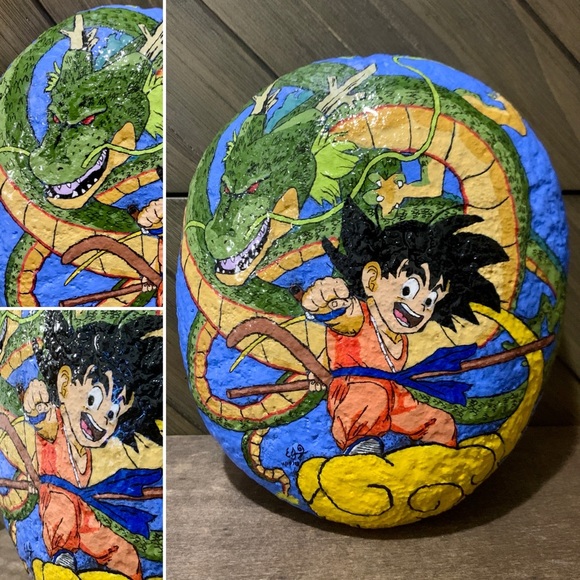 Dragon Ball Goku Shenron Rock Painting 5 lb